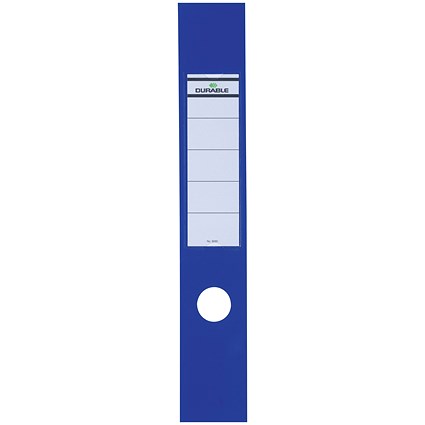 Durable Ordofix Self-adhesive PVC Spine Labels for Lever Arch File, Blue, 8090/06, Pack of 10