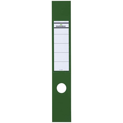 Durable Ordofix Self-adhesive PVC Spine Labels for Lever Arch File, Green, Pack of 10