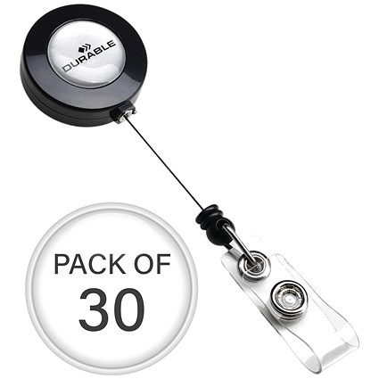 Durable Badge Reel Charcoal (Pack of 10) 3 For 2