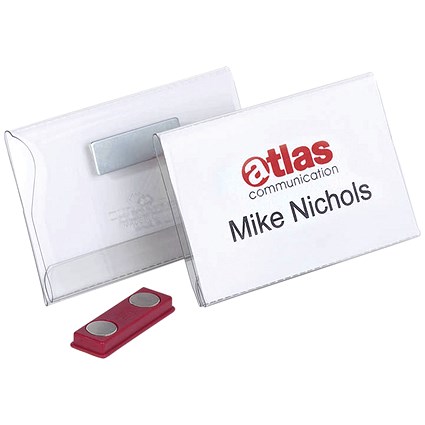 Durable Name Badges, Magnetic, 90x54mm, Pack of 25
