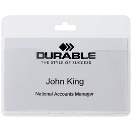 Durable Visitor Badge 60x90mm Transparent (Pack of 50) 999108008