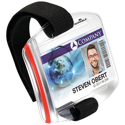 Durable Security ID Armband Badge Holder Transparent (Pack of 10) 8414