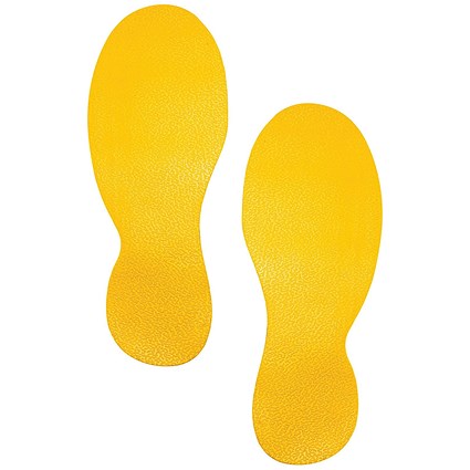 Durable Heavy Duty Adhesive Floor Marking Foot Yellow 5 Pairs 172704
