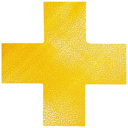 Durable Floor Marking Shape Cross, Yellow, Pack of 10