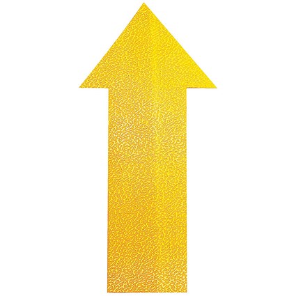 Durable Heavy Duty Adh Floor Marking Arrow Yellow Pack of 10 170504