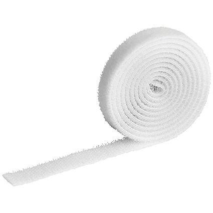 Durable Cavoline Cable Management Grip Tape, 10mm Wide, White
