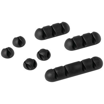 Durable Cavoline Cable Management Clip Assorted, Graphite, Pack of 7