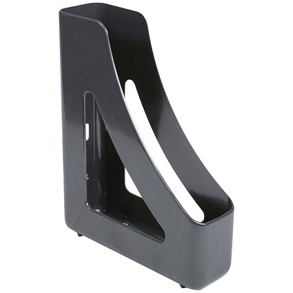 Deflecto SteriTouch Plastic Magazine File, Black Deflecto SteriTouch Plastic Magazine File, Black