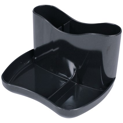 Deflecto SteriTouch Desk Tidy, 4 Compartments, Black