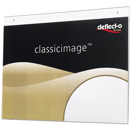 Deflecto Landscape Wall Sign Holder, A3, Clear