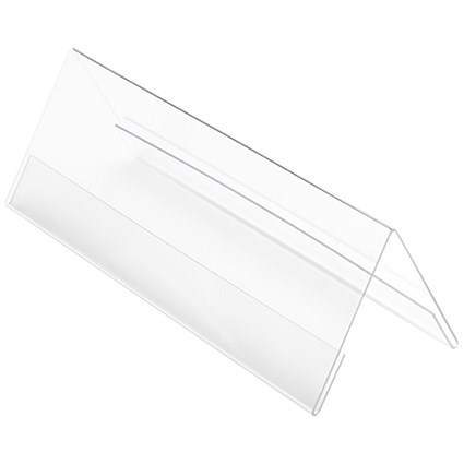 Seminar Table Place Name Holders, Tent-Shaped, A4, Clear