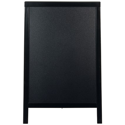 Securit Duplo Pavement Chalkboard with Lacquered Black Pinewood Frame 850x545x440mm