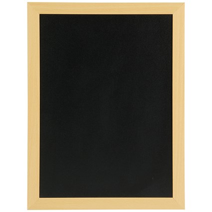 Securit Woody Chalkboard with White Chalk Marker and Mounting Kit 300x10x400mm Teak