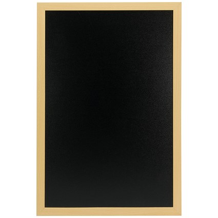 Securit Woody Wood Board with Chalk Marker and Mounting Kit 400x15x600mm Teak