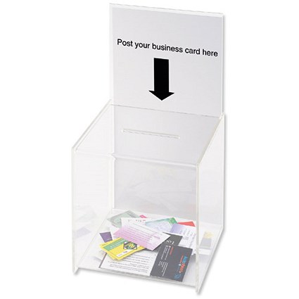 Deflecto Suggestion Box with Sign Holder, Clear Deflecto Suggestion Box with Sign Holder, Clear