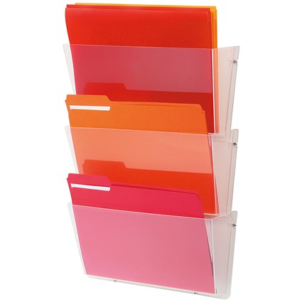 Deflecto Linked Wall File Pocket A4 (Pack of 3)