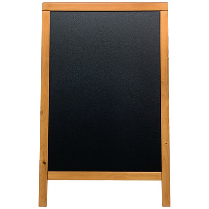 Deflecto Double Sided Pavement A Frame Chalkboard 850x545x440mm Teak