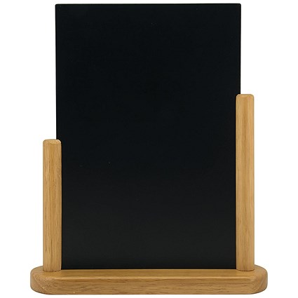 Deflecto Double Sided Medium Countertop Chalkboard Information Display Teak