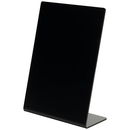 Deflecto Slanted Display Sign Holder, A5, Portrait, Black