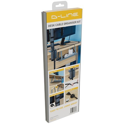 D-Line Desk Cable Organiser Kit