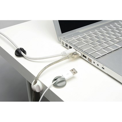 D-Line Mono Cable Tidy Bases, Assorted Colours, Pack of 6