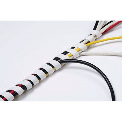 D-Line Cable Tidy Wrap, 2.5m, White