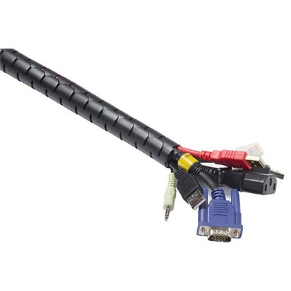 D-Line Black Cable Zipper, 20mm Dia, 2.5m