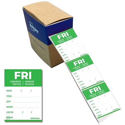 Avery Detailed Food Day Labels, Friday, Pack of 500
