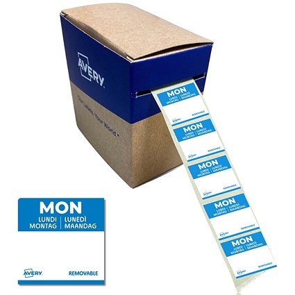 Avery Food Day Labels, Monday, Pack of 1000