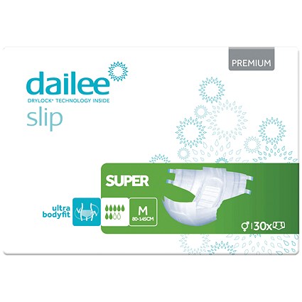 Dailee Slip Premium Super Adult Diapers, Medium, Pack of 30