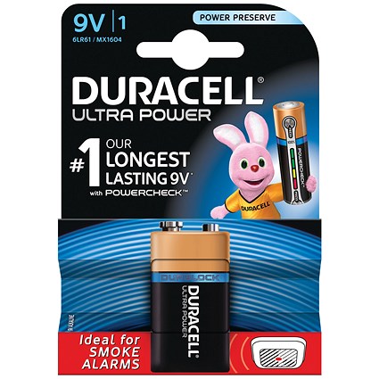 Duracell Ultra Power MX1604 Alkaline Battery - 9V