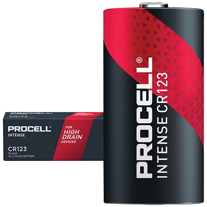 Duracell Procell Intense CR123 3V Batteries, Pack of 10 Duracell Procell Intense CR123 3V Batteries, Pack of 10