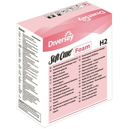 Diversey H2 Soft Care Foam Hand Wash Cartridge, 700ml, Pack of 6
