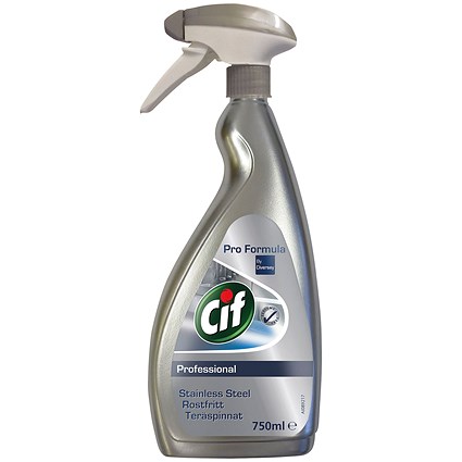 Cif Stainless Steel and Glass Cleaner Spray, 750ml Cif Stainless Steel and Glass Cleaner Spray, 750ml