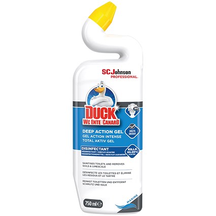 Duck Deep Action Gel Toilet Cleaner, Marine, 750ml, Pack of 12