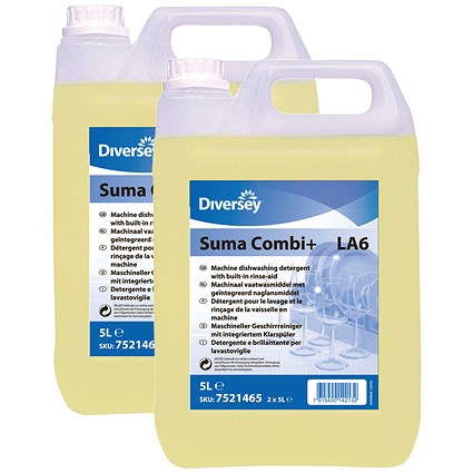 Diversey Suma Combi+ Dishwashing Detergent, 5 Litres, Pack of 2