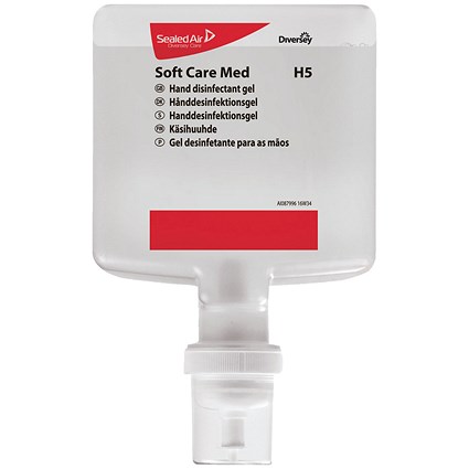 Diversey Soft Care Med H5 Hand Disinfectant Gel 1.3L (Pack of 4) 100938825