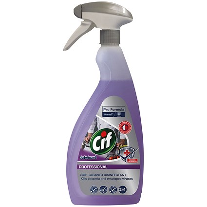 Cif Professional Safeguard 2in1 Disinfectant, 750ml, Pack of 6