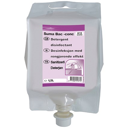 Diversey Suma Bac D10 Divermite 4 in 1 Detergent, 1.5 Litres, Pack of 4 Diversey Suma Bac D10 Divermite 4 in 1 Detergent, 1.5 Litres, Pack of 4