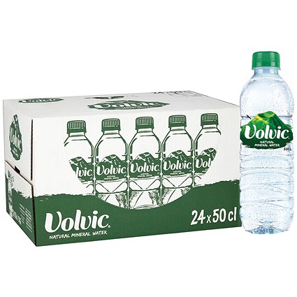 Volvic Natural Still Water, Plastic Bottles, 500ml, Pack of 24 Volvic Natural Still Water, Plastic Bottles, 500ml, Pack of 24