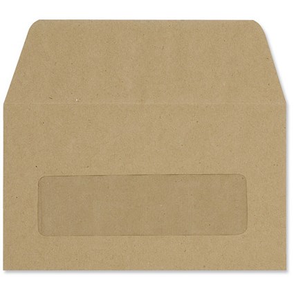 5 Star Envelopes Lightweight Wallet Gummed Window 75gsm Manilla 89x152mm [Pack 2000]