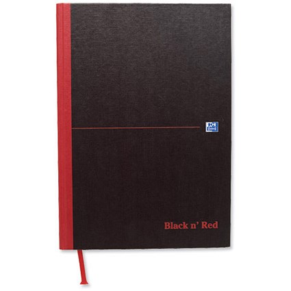Black n Red Book Casebound 90gsm Quadrille 5mm 192pp A4 [Pack 5]
