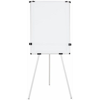 Bi-Office Earth Kyoto Tripod Non-Magnetic Easel, With Paper Roll, With Extendable Arms, 700x1000mm, Silver