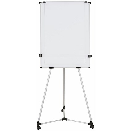 Bi-Office Earth Kyoto Mobile Non-Magnetic Easel, With Paper Roll, With Extendable Arms, 700x1000mm, Silver