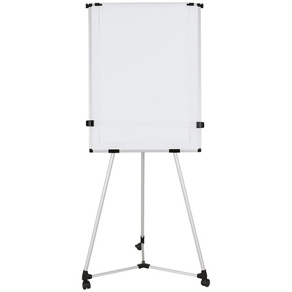 Bi-Office Earth Kyoto Mobile Magnetic Easel, With Paper Roll, With Extendable Arms, 700x1000mm, Silver