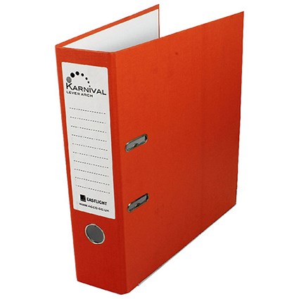 Rexel Karnival A4 Lever Arch Files / Orange / Pack of 10