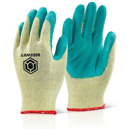 Beeswift Economy Grip Gloves, Green, Large, Pack of 10 Beeswift Economy Grip Gloves, Green, Large, Pack of 10