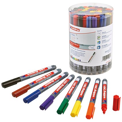 Edding 361 Drywipe Marker, Assorted, Pack of 50
