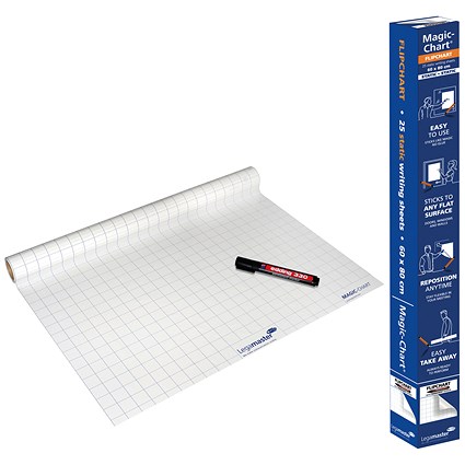 Legamaster Magic Chart Gridded Roll, White, 600x800mm Legamaster Magic Chart Gridded Roll, White, 600x800mm
