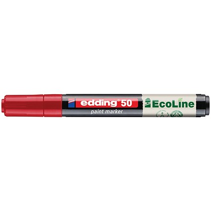 Edding E-50 Water-Based Paint Marker Medium Red (Pack of 10)